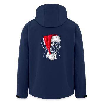 Santa GROSSER SWISS MOUNTAIN DOG Christmas - Men’s Recycled Softshell Jacket by Stanley/Stella - navy - Back - AI Model Male 185 light (185cm)