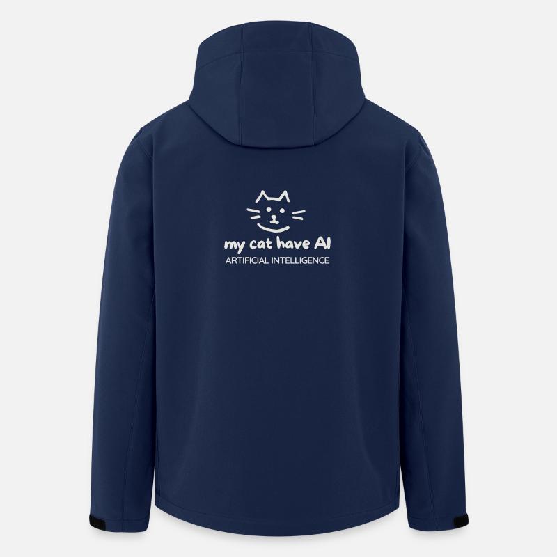 Cat Artificial Intelligence Motif - Men’s Recycled Softshell Jacket by Stanley/Stella - navy