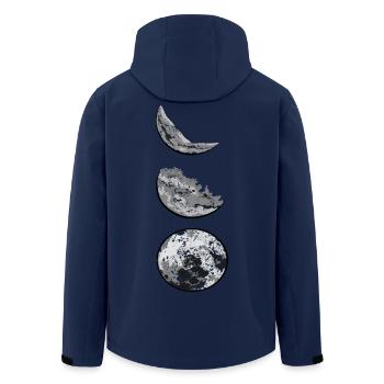 moon phases - Men’s Recycled Softshell Jacket by Stanley/Stella - navy - Back - AI Model Male 185 light (185cm)