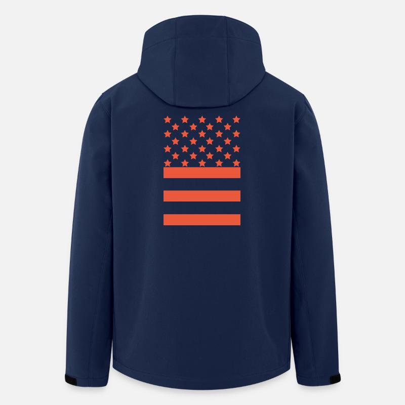 Star Stripe Graphic Pattern - Men’s Recycled Softshell Jacket by Stanley/Stella - navy