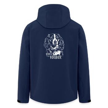 Loved by a Kooiker Dog Saying Dogs Wilsigns - Men’s Recycled Softshell Jacket by Stanley/Stella - navy - Back - AI Model Male 185 light (185cm)