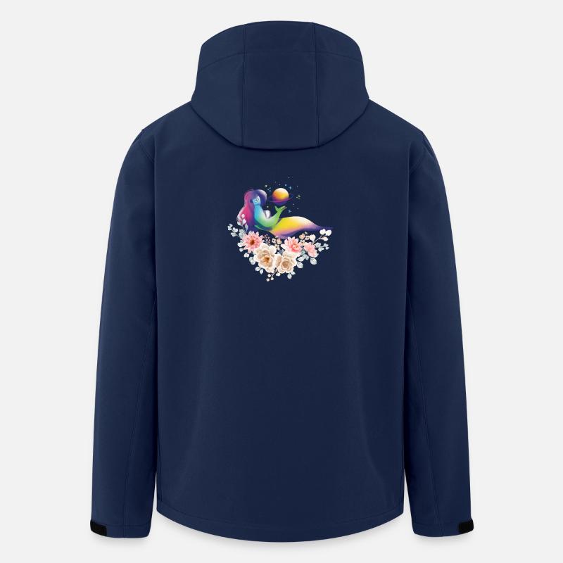 Rainbow Mermaid and Planet Bloom - Men’s Recycled Softshell Jacket by Stanley/Stella - navy