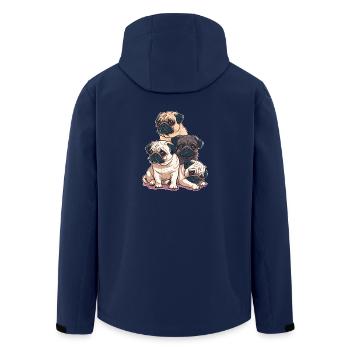 Mops Stapel - Recycelte Männer Softshell-Jacke von Stanley/Stella - Navy - Hinten - AI Model Male 185 light (185cm)