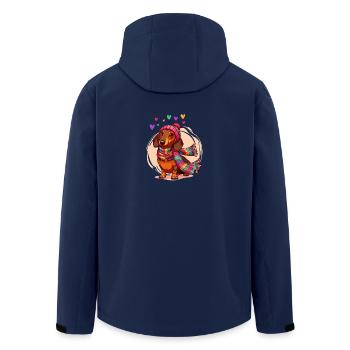 Chien Teckel Coeur Teckel Amour Teckel Propriétaire Drôle - Veste softshell homme en polyester recyclé Stanley/Stella - marine - Dos - AI Model Male 185 light (185cm)