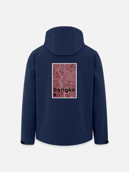 Bangkok Hipster Stadt Karte rot - Recycelte Männer Softshell-Jacke von Stanley/Stella - Navy