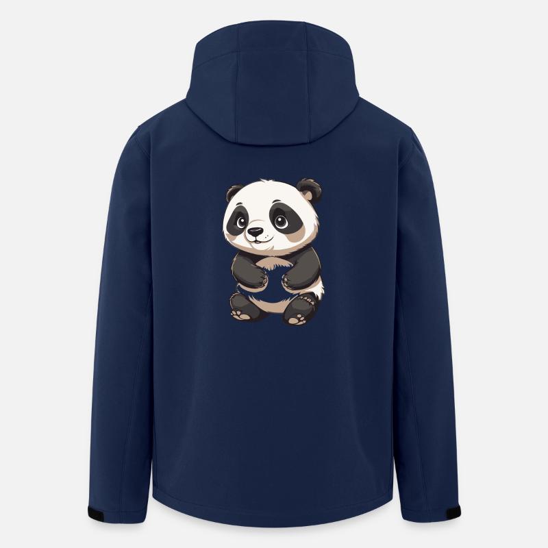 Panda mignon - Conception d’animaux - Veste softshell homme en polyester recyclé Stanley/Stella - marine