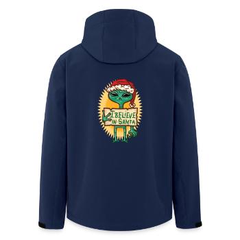 Alien mit Weihnachtsmütze glaubt an Santa Claus - Recycelte Männer Softshell-Jacke von Stanley/Stella - Navy - Hinten - AI Model Male 185 light (185cm)