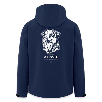 Aussie Dad Hunde Australian Shepherd Hund Wilsigns - Recycelte Männer Softshell-Jacke von Stanley/Stella - Navy - Hinten - AI Model Male 185 light (185cm)