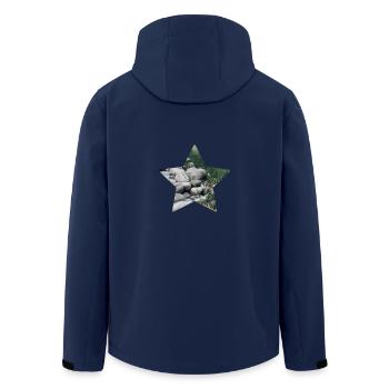 Nature star - Men’s Recycled Softshell Jacket by Stanley/Stella - navy - Back - AI Model Male 185 light (185cm)