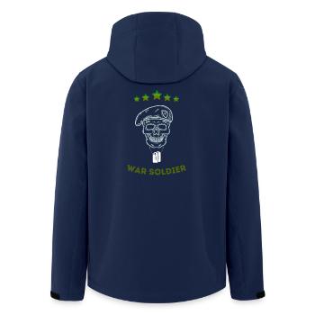 Soldat Krieg Soldat Skelett Schädel - Recycelte Männer Softshell-Jacke von Stanley/Stella - Navy - Hinten - AI Model Male 185 light (185cm)