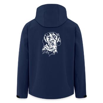 BRITTANY SPANIEL Portrait Dogs Dog Wilsigns - Men’s Recycled Softshell Jacket by Stanley/Stella - navy - Back - AI Model Male 185 light (185cm)