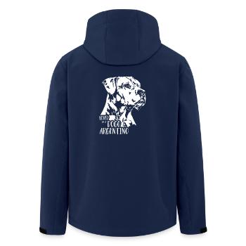 Loved by a Dogo Argentino Hundespruch Wilsigns - Recycelte Männer Softshell-Jacke von Stanley/Stella - Navy - Hinten - AI Model Male 185 light (185cm)