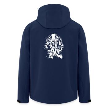 Welsh Springer Spaniel Portrait Hunde Wilsigns - Recycelte Männer Softshell-Jacke von Stanley/Stella - Navy - Hinten - AI Model Male 185 light (185cm)