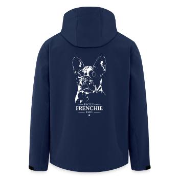 Frenchie Dad Dogs French Bulldog Wilsigns - Men’s Recycled Softshell Jacket by Stanley/Stella - navy - Back - AI Model Male 185 light (185cm)