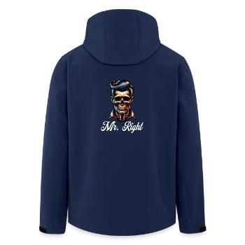 Mr. Right Partner Skull Retro - Men’s Recycled Softshell Jacket by Stanley/Stella - navy - Back - AI Model Male 185 light (185cm)