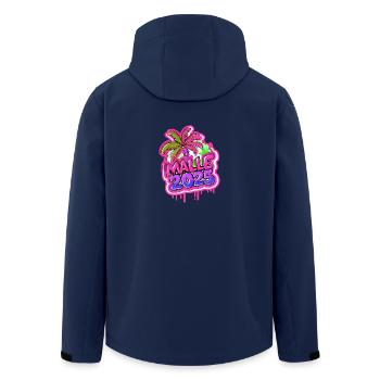 Malle 2025 - Mallorca Urlaub - Recycelte Männer Softshell-Jacke von Stanley/Stella - Navy - Hinten - AI Model Male 185 light (185cm)