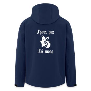 j peux pas j ai moto - Veste softshell homme en polyester recyclé Stanley/Stella - marine - Dos - AI Model Male 185 light (185cm)