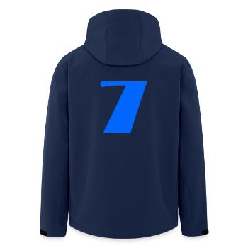 7. ANNIVERSAIRE. HAPPY BIRTHDAY - Veste softshell homme en polyester recyclé Stanley/Stella - marine - Dos - AI Model Male 185 light (185cm)