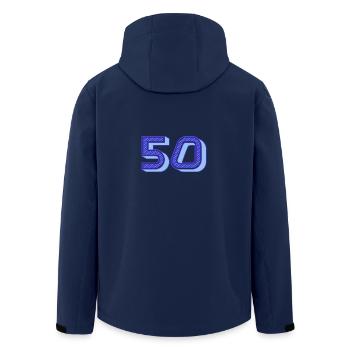 50. 50 ANS. 50e ANNIVERSAIRE. ANNIVERSAIRE 50 ANS. - Veste softshell homme en polyester recyclé Stanley/Stella - marine - Dos - AI Model Male 185 light (185cm)