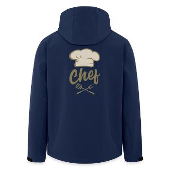 Chef am Griller - Recycelte Männer Softshell-Jacke von Stanley/Stella - Navy - Hinten - AI Model Male 185 light (185cm)