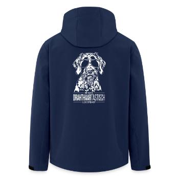 DRAHTHAARTASTISCH Deutsch Drahthaar Hunde Wilsigns - Recycelte Männer Softshell-Jacke von Stanley/Stella - Navy - Hinten - AI Model Male 185 light (185cm)