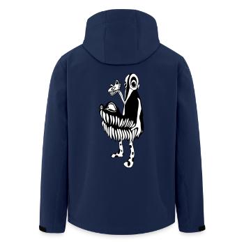 Monster illustration character PUK - Men’s Recycled Softshell Jacket by Stanley/Stella - navy - Back - AI Model Male 185 light (185cm)