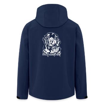 Newfoundland Portrait Dog Dogs Wilsigns - Men’s Recycled Softshell Jacket by Stanley/Stella - navy - Back - AI Model Male 185 light (185cm)