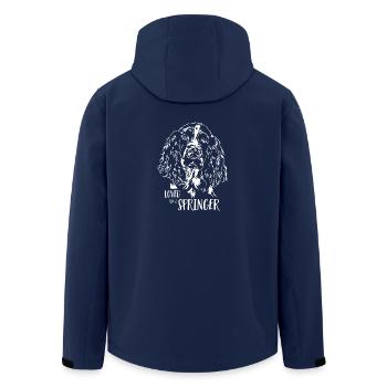 Loved by a Springer Spaniel Hund Hunde Wilsigns - Recycelte Männer Softshell-Jacke von Stanley/Stella - Navy - Hinten - AI Model Male 185 light (185cm)
