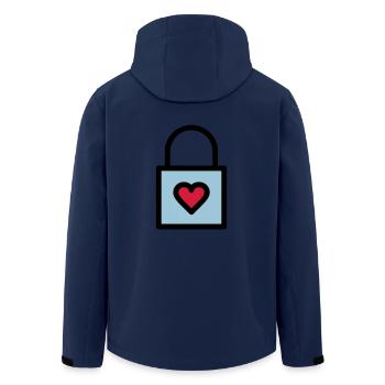 Padlock, love lock - Men’s Recycled Softshell Jacket by Stanley/Stella - navy - Back - AI Model Male 185 light (185cm)