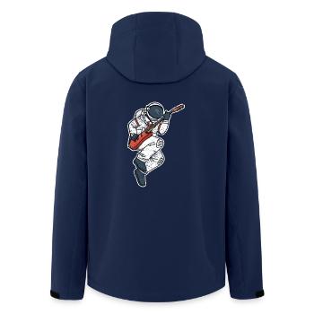 ASTRONAUT electric guitar funny universe gift - Men’s Recycled Softshell Jacket by Stanley/Stella - navy - Back - AI Model Male 185 light (185cm)