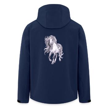 Pferd mit langer Mähne - Recycelte Männer Softshell-Jacke von Stanley/Stella - Navy - Hinten - AI Model Male 185 light (185cm)