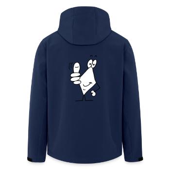 thumbs up - Men’s Recycled Softshell Jacket by Stanley/Stella - navy - Back - AI Model Male 185 light (185cm)