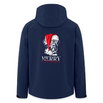 Santa Riesenschnauzer Merry Christmas Wilsigns - Recycelte Männer Softshell-Jacke von Stanley/Stella - Navy - Hinten - AI Model Male 185 light (185cm)