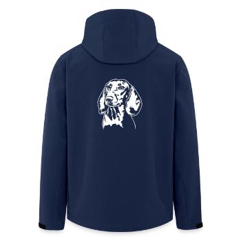 Dachshund Dachshund Teckel Dog Portrait Dogs - Men’s Recycled Softshell Jacket by Stanley/Stella - navy - Back - AI Model Male 185 light (185cm)