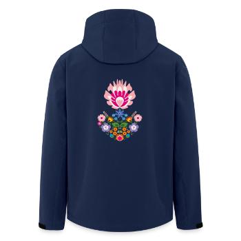 flowers flowers garden garden spring1 - Men’s Recycled Softshell Jacket by Stanley/Stella - navy - Back - AI Model Male 185 light (185cm)