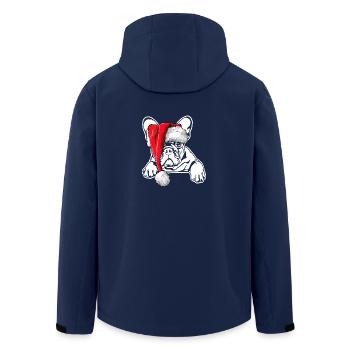 Signes de Noël du Père Noël bouledogue français - Veste softshell homme en polyester recyclé Stanley/Stella - marine - Dos - AI Model Male 185 light (185cm)