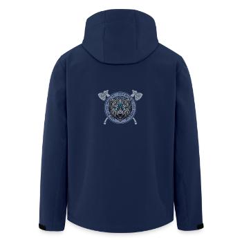 Viking Bear Logo – Strength and Protection - Men’s Recycled Softshell Jacket by Stanley/Stella - navy - Back - AI Model Male 185 light (185cm)