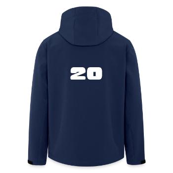 20. 20 YEARS. 20th ANNIVERSARY. 20TH ANNIVERSARY. - Men’s Recycled Softshell Jacket by Stanley/Stella - navy - Back - AI Model Male 185 light (185cm)