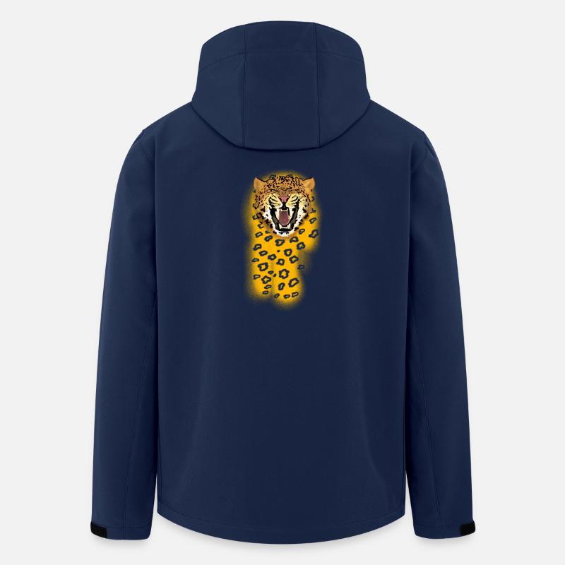 Brüllender Leopard - Recycelte Männer Softshell-Jacke von Stanley/Stella - Navy