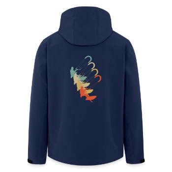 Vintage retro style kitesurfing stunt kite sailing - Men’s Recycled Softshell Jacket by Stanley/Stella - navy - Back - AI Model Male 185 light (185cm)