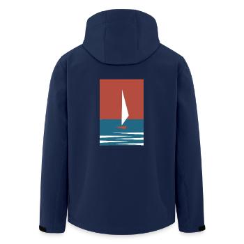 SegelBoot (Simple-Edition) - Recycelte Männer Softshell-Jacke von Stanley/Stella - Navy - Hinten - AI Model Male 185 light (185cm)
