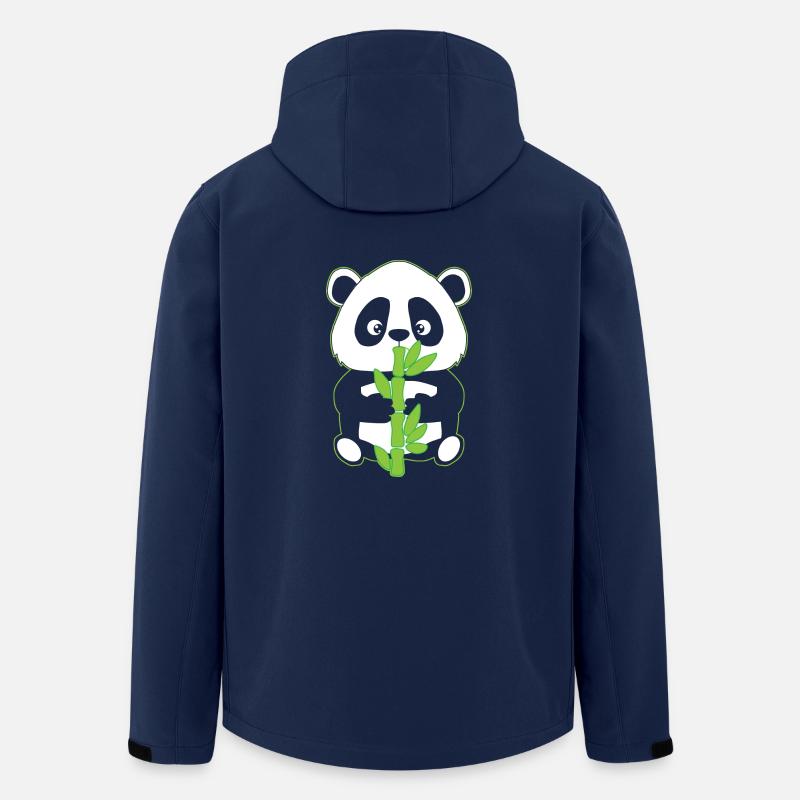Panda mit Bambus - Recycelte Männer Softshell-Jacke von Stanley/Stella - Navy