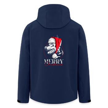 Santa Doberman Merry Christmas Dogs Wilsigns - Men’s Recycled Softshell Jacket by Stanley/Stella - navy - Back - AI Model Male 185 light (185cm)