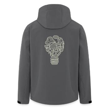 Geht dir ein Licht auf? Helle Kerze auf der Torte? - Recycelte Männer Softshell-Jacke von Stanley/Stella - Anthrazit - Hinten - AI Model Male 185 light (185cm)