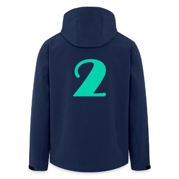 2 JAHRE. 2. JUBILÄUM. GEBURTSTAG 2 JAHRE. 2 - Recycelte Männer Softshell-Jacke von Stanley/Stella - Navy - Hinten - AI Model Male 185 light (185cm)