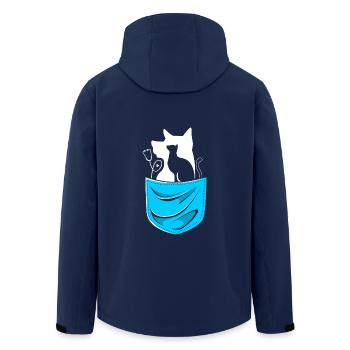 Tierarzt - Recycelte Männer Softshell-Jacke von Stanley/Stella - Navy - Hinten - AI Model Male 185 light (185cm)
