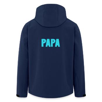HAPPY FATHER'S DAY. DAD. FATHER'S DAY. FATHER - Men’s Recycled Softshell Jacket by Stanley/Stella - navy - Back - AI Model Male 185 light (185cm)