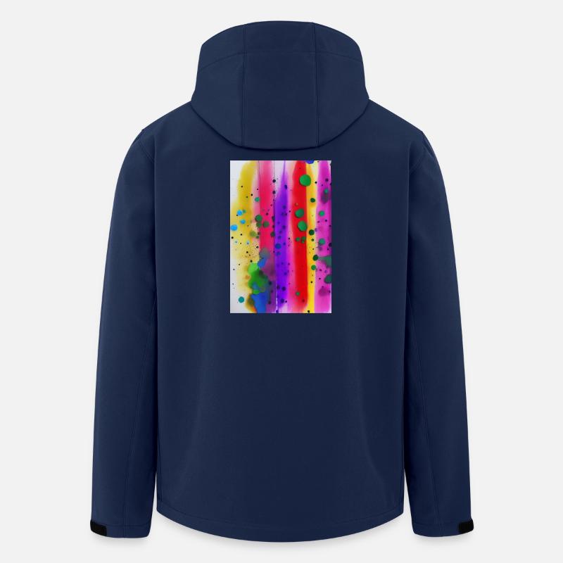 Farbspritzer und Linien - Recycelte Männer Softshell-Jacke von Stanley/Stella - Navy