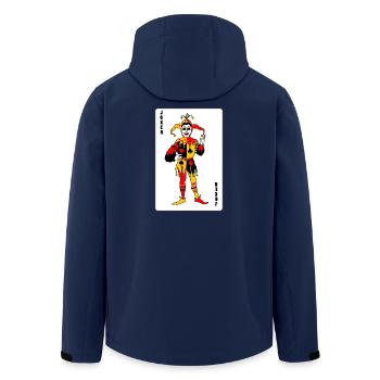 Spielkarte Joker Farbe - Recycelte Männer Softshell-Jacke von Stanley/Stella - Navy - Hinten - AI Model Male 185 light (185cm)