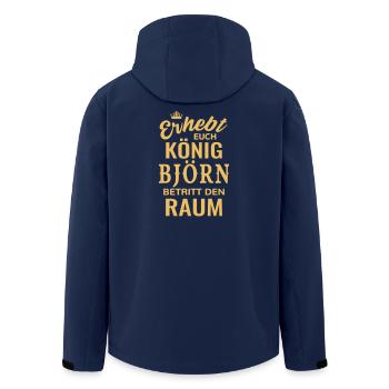 Björn Geschenkidee Geburtstag lustig König - Recycelte Männer Softshell-Jacke von Stanley/Stella - Navy - Hinten - AI Model Male 185 light (185cm)